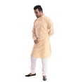 thumbnail image 2 of Indian Handmade Light Cotton Linen Summer Wear Long Kurta Pyjama Dress Set, 2 of 5