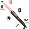 thumbnail image 2 of Hair Curling Wand, 0.5-1Inch Tapered Curling Iron, Professional Ceramic Hair Curler Wand with Heat-Resistant Glove, Dual Voltage (Pink), 2 of 7