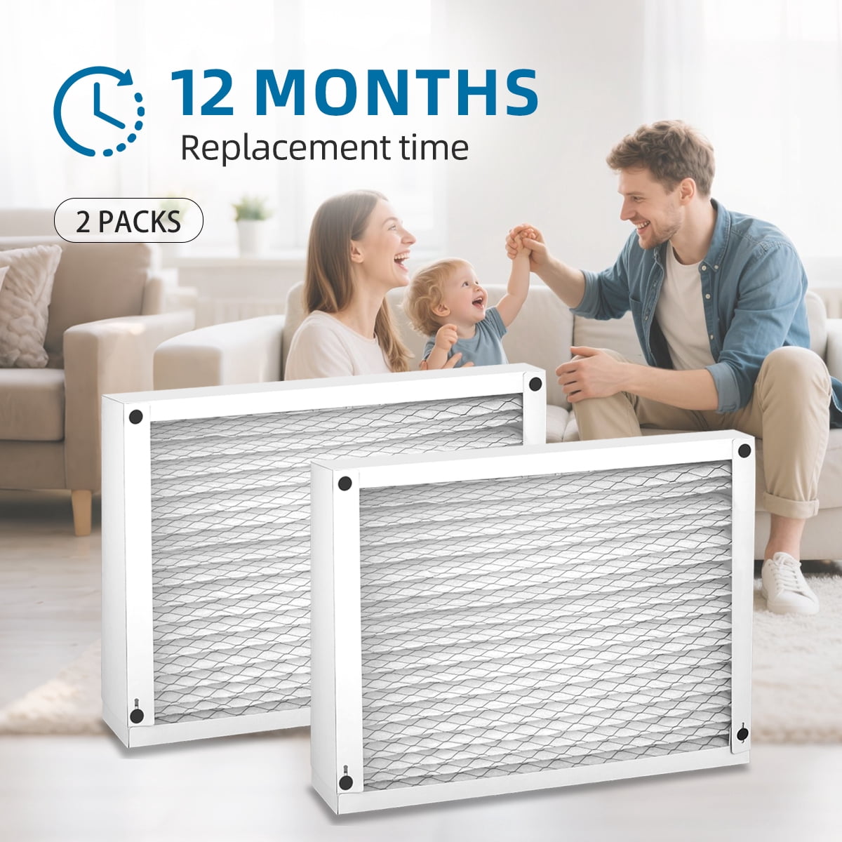 16x25x4 Air Filter MERV 11 Compatible with 410 Replacement Model 1410, 1610, 2140, 2400, 2410, FC100A1029C, F408F1625, HVAC AC Furnace 2-Pack