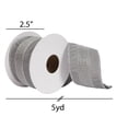thumbnail image 2 of Vickerman 2.5" x 5 Yards Gray Glitter Dori Trim Dupion Ribbon., 2 of 3