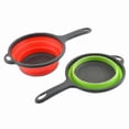thumbnail image 1 of Set of 2 Collapsible Long Grip Silicone Strainer Baskets for Kitchen Use, 1 of 5