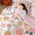thumbnail image 4 of Homewish Chic Pink Flowers 7-Piece Bedding Comforter Set For Teens Female Girls,Spring Garden King Bedding Sets,Exotic Style Ultra Soft Bed Sheets,Lightweight Room Decor,Reversible, 4 of 8