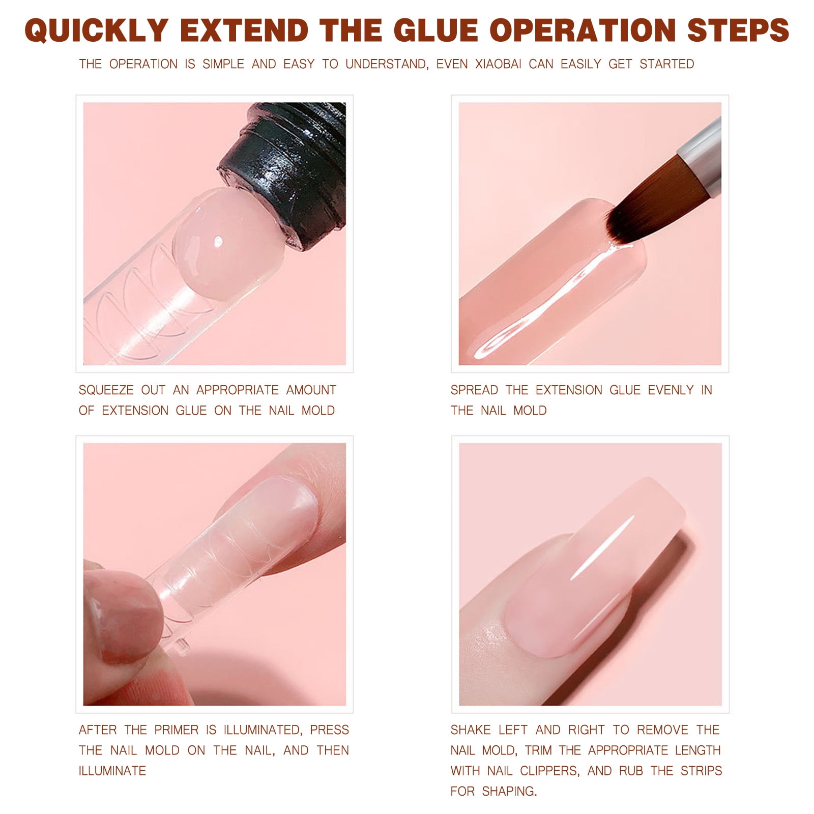 Nail Bottle Coffin Nails Tips Full Cover Gel Extension Sculpting Gel Clear Nails French Manicure Pen Gel Gel Medium Glue Glam Nail Salon Form 1099c Nail Gel Set Bling Gel Sculpting Gel Nails