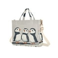 thumbnail image 7 of FORMRS Womens Corduroy Tote Bag Crossbody Shoulder Handbag with Pocket, Cute Puffin, 7 of 7