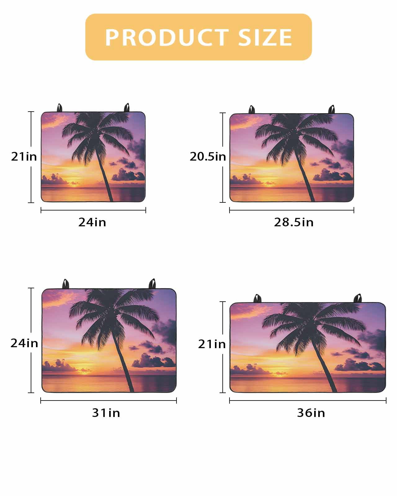 nqOlkjepod Large Induction Cooktop Protector Mat 24"x21", Summer Sunset Stove Top Covers for Electric Stove, Ocean Seaside Sky Cloud Scenery Palm Tree Stove Burner Cover Mats, Glass Top Stove Cover