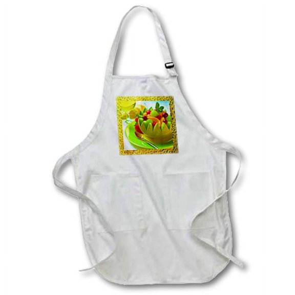 3dRose, Melon Fruit Salad, Full Length Apron with Pockets 22w x 30l