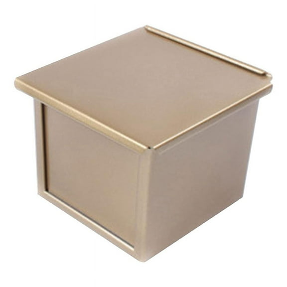 Mini Loaf Pan with Lid, Dough Capacity Non-Stick Rectangle Flat Toast Box for Oven Baking