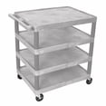 thumbnail image 2 of Luxor Four Flat-Shelf Structural Foam Plastic Cart, 2 of 2