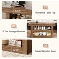 thumbnail image 6 of Finmind 55-Inch Kitchen Island with Large Countertop, Wooden Coffee Bar Table for Kitchen, Dining Room, Living Room, Brown, 6 of 6