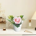 thumbnail image 6 of Artificial Flowers in Vase, Roses Flowers， Faux Flowers for Coffee Table Décor, Spring Decorations for Home(Pink), 6 of 6