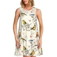 thumbnail image 1 of Balery Little Birds Vestidos de verano para mujer con estampado: vestido holgado sin mangas, vestido playero informal y cómodo para días calurosos., 1 of 7