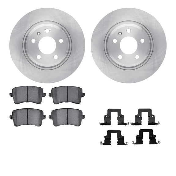 Dynamic Friction Company Rear Brake Rotors with 5000 Advanced Brake Pads includes Hardware 6512-73361