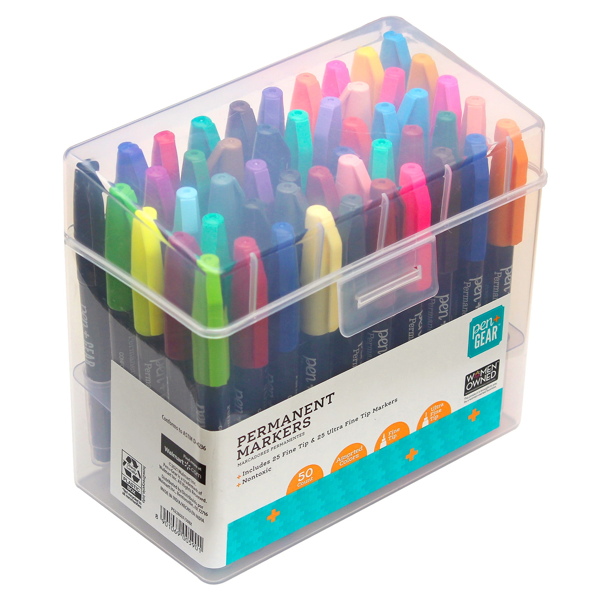 LAZGOL Ultra Fine Permanent Marker Bulk, 32 Assorted Colors Ultra Fine Point Permanent Marker Set, Felt Tip Pens Works on Plastic, Wood, Stone