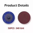 thumbnail image 2 of FABLE- 50Pcs 2 In 240 Grit Abrasive Roll Lock Quick Change Sanding Disc For Die Grinder, 2 of 5