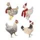 thumbnail image 1 of Set de adornos navideños con pollo y bufandas, 4 unidades, 1 of 1