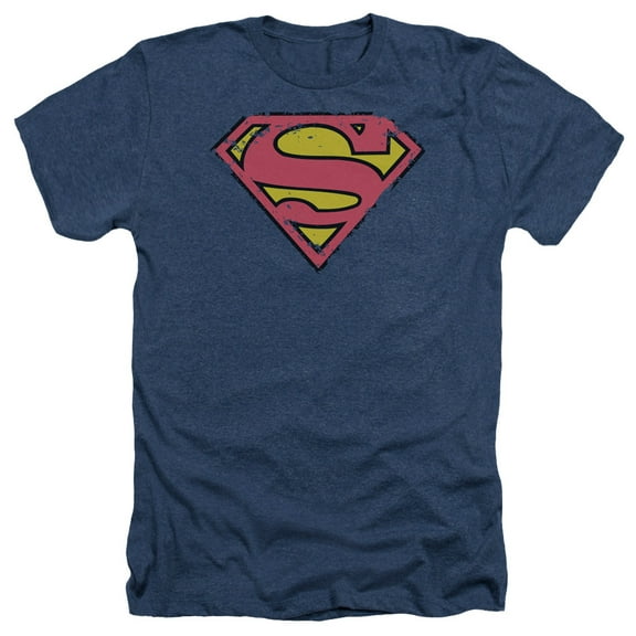 Superman - Distressed Shield - Heather Short Sleeve Shirt - Medium