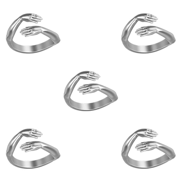 Sonducket Aleación anillo abierto estético boda fiesta favores nudillo mano joyería aniversario novias novios regalos decoración plata Type2 NO2 Sonducket CBP034858