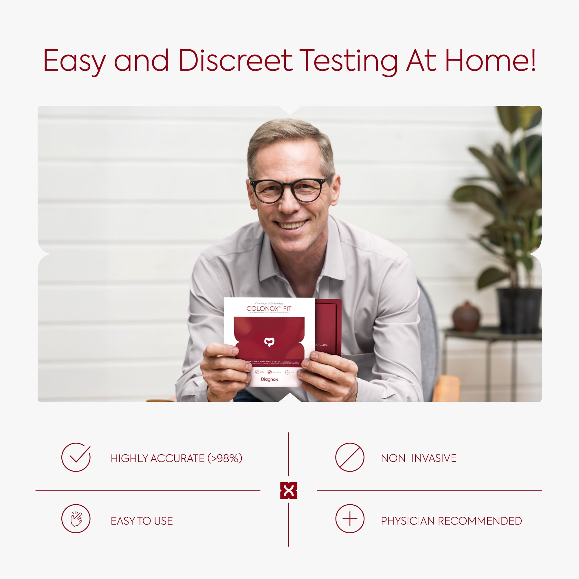 Colonox FIT (Fecal Immunochemical Test) At-Home Colon Screening Kit (1 Test)