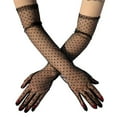 thumbnail image 2 of Black Lace Gloves Women Halloween Costume Gloves Polyester Floral Long Sheer Gloves for Halloween A, 2 of 4