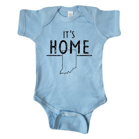 

Inktastic It s Home- State of Indiana Outline Distressed Text Gift Baby Boy or Baby Girl Bodysuit
