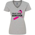 thumbnail image 3 of Inktastic Breast Cancer Survivor with Pink Ribbon Women's V-Neck T-Shirt, 3 of 5