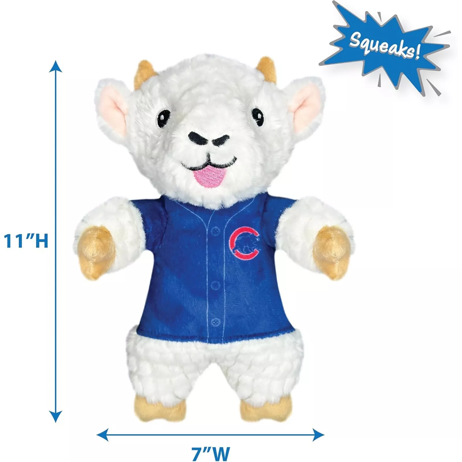 Pets First MLB Goat Plush Toy for Dogs & Cats Squeaky Dog Toy with Squeaker