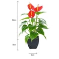 thumbnail image 2 of Artificial Plants Outdoor Artificial Potted Plants Fake Plants Green Realistic Faux Plants for Home Office House Desk Greenery Decoration - red, 2 of 7