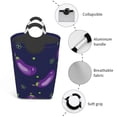 thumbnail image 4 of Bingfone Eggplant Laundry Hamper,Large Canvas Fabric Lightweight Storage Basket Toy Organizer Dirty Clothes Collapsible, 4 of 6