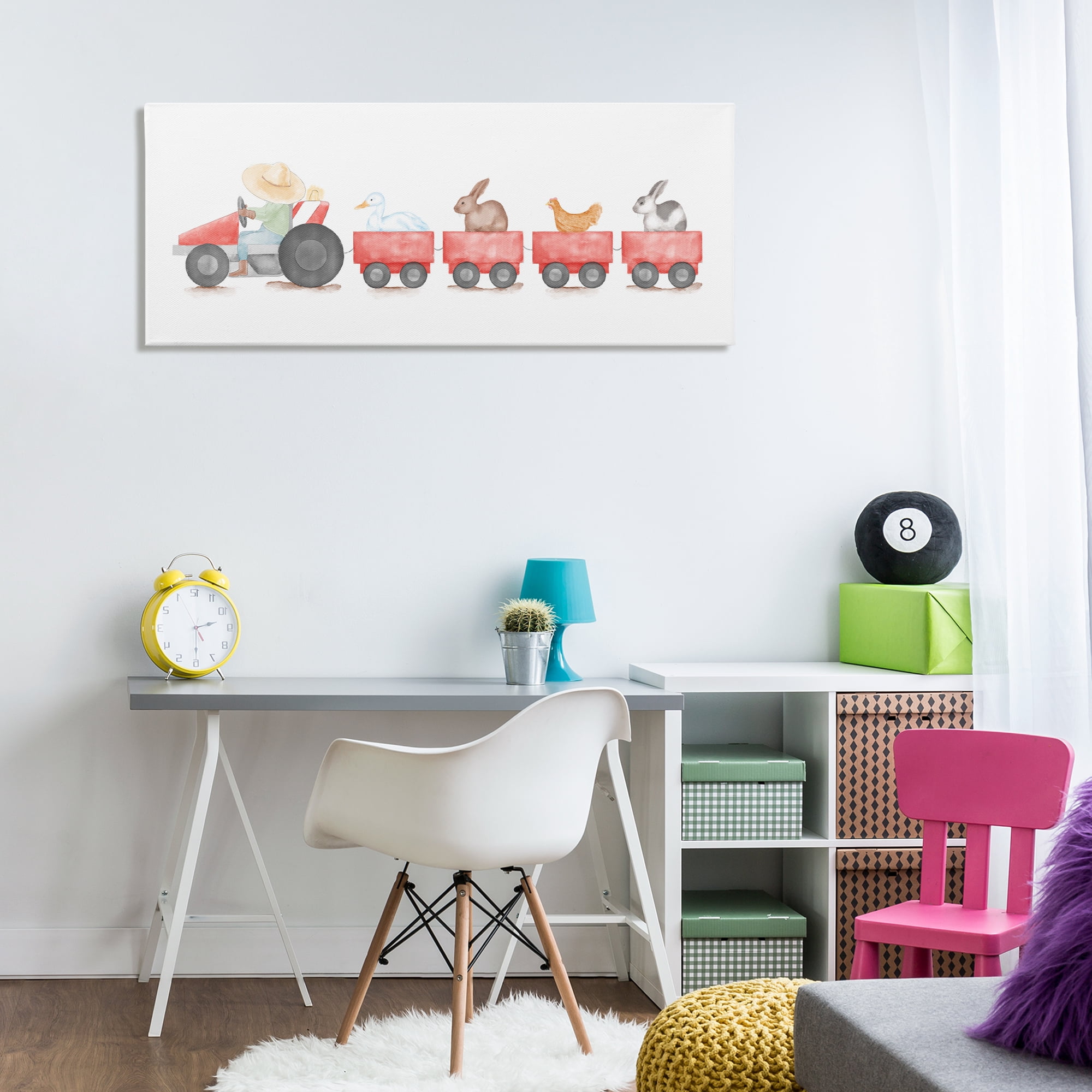 Stupell Industries Farm Animals Locomotive Animals & Insects Painting Gallery Wrapped Canvas Art Print Wall Art, 48 x 20