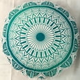 thumbnail image 3 of Stylo Culture Ethnic Round Floor Cushion Cover Mandala Meditation Cushion Printed Pouf Pillow Case Green 32x32 Big Decorative Pom Pom Lace Cotton Floral 1 Pc, 3 of 4