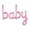 Pink, variant on Air-Filled Lowercase Cursive "Baby" Backdrop Balloon Banner