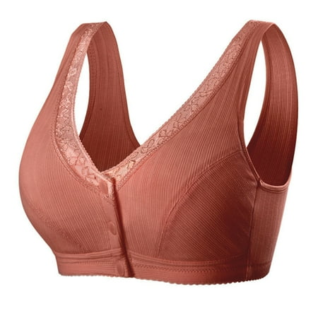

Comfortable Cotton Large Size Bra Imported Lace Seamless Soft Bra for Daily Wear Sports Bra 46 Caramel