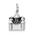 thumbnail image 4 of Auriga Fine Jewelry 925 Sterling Silver Rhodium-plated Antiqued Castle Pendant for Women (L- 12.9mm), 4 of 6