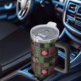 thumbnail image 6 of 40oz Pioneer Flower Floral Print Pattern Insulated Tumbler with Handle, BPA-Free Leak Proof Lid and Straws, Double Wall Vacuum, Hot 12h/Cold 34h, 6 of 6