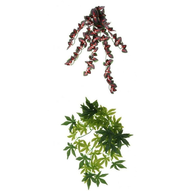 2 x Jungle Climber Vines Hojas de flexibles con ventosa Decoración de hábitat para escalada, camaleón, , gecko, serpient Yuyangstore Reptiles Vine Jungle