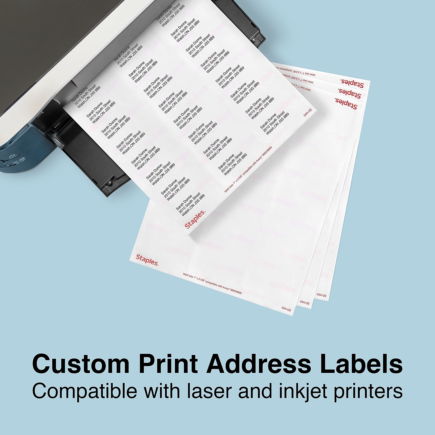 Staples Laser/Inkjet Address Labels 1" x 2 5/8" Clear 30 Labels/Sheet 575748