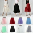 thumbnail image 3 of KOMOO Women Mesh Layered Midi Skirts Elastic High Waist Pleated Tulle Skirt Tutu A-line Midi Skirt, 3 of 3