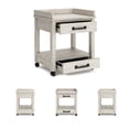 thumbnail image 3 of Bowery Hill 2 Drawer Mobile Printer Stand in Whitewash, 3 of 9