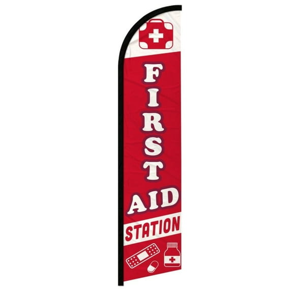 First Aid Station Windless Banner Flag