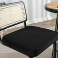 thumbnail image 5 of Zesthouse Rattan Bar Stools Set of 2, 25.6″ Velvet Counter Height Chairs with Cane Back & Metal Legs, Mid Century Cantilevered Design Barstools for Kitchen Island, Black, 5 of 10