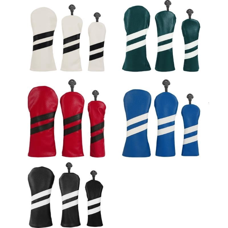 CEORPER 3Pcs Waterproofs PU Golfs Club Head Cover Replacement Driver Headcover