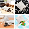 thumbnail image 3 of EUZODNAK 50PCS Double Canvas Drawstring Bag Cotton Pouch Gift Sachet Bags Muslin Bag Reusable Tea Bag 2.75x4 Inch, 3 of 7