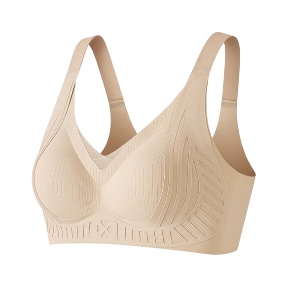 Wensltd Bras for Women Push Up T Shirt Bras Full Coverage Wireless Support Seamless Design Comfortable Lift Solid Color Everyday Wear Bras