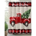 thumbnail image 2 of Red Truck Christmas Extra Long Shower Curtain Set, Waterproof Shower Curtains for Bathroom, Red Black Plaid Xmas Tree Snowflake Washable Fabric Cloth Bath Curtain for Bathtub with Hooks 72x96 Inches, 2 of 6