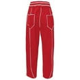thumbnail image 5 of Arlun Womens Barrel Sweatpants High Waisted Wide Leg Casual Pants Drawstring Athletic Baggy Stylish 3D Striped Design Printed Trousers Loose Comfort Joggers with Pockets Red XL, 5 of 5