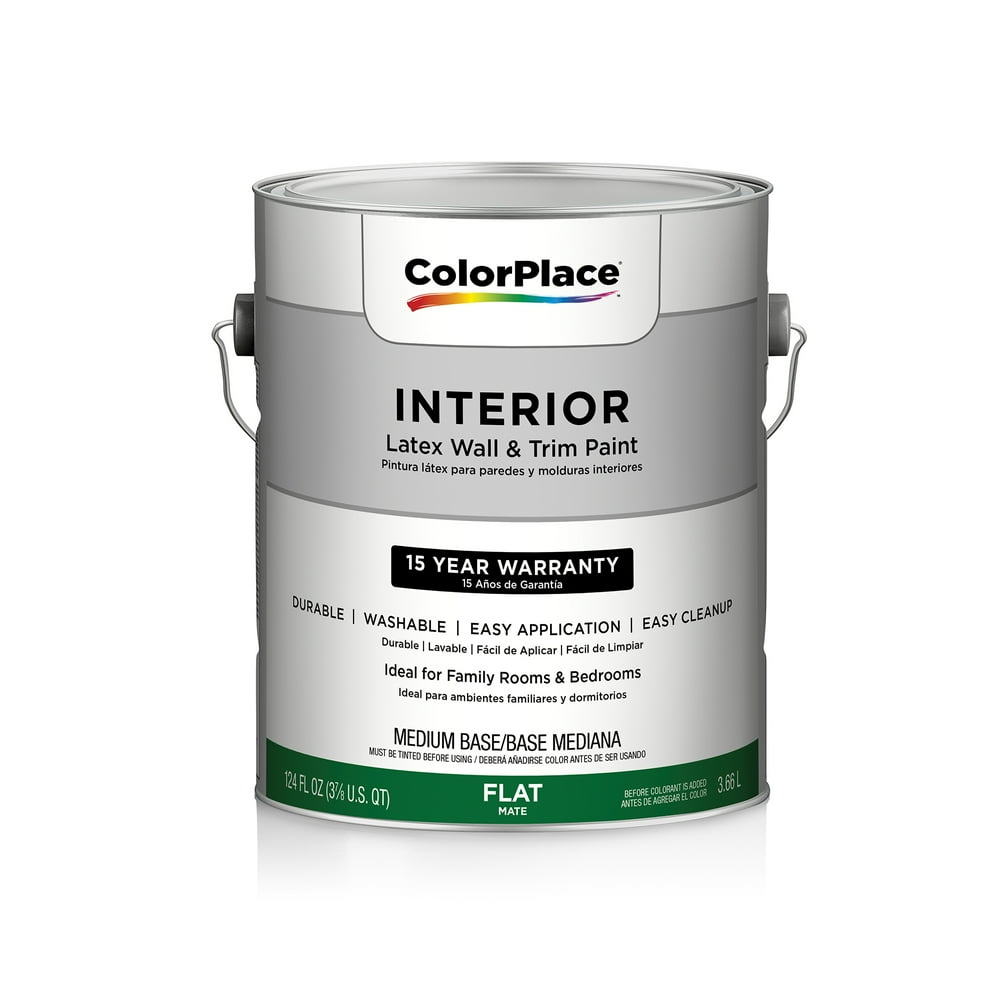 ColorPlace Interior Flat Paint, Medium Base, 1 Gallon