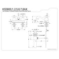 thumbnail image 5 of Kingston Brass KS3607AX 4 in. Centerset Bathroom Faucet, Brushed Brass, 5 of 5