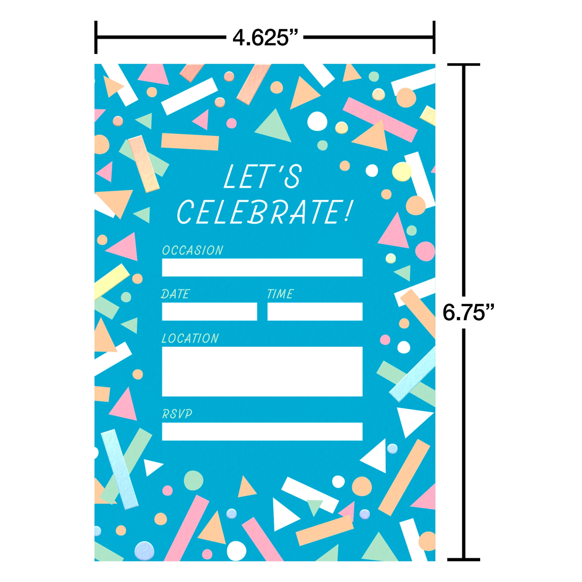 American Greetings Stationery Party Invitations, Confetti (10-Count)