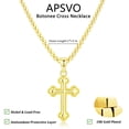 thumbnail image 3 of APSVO 18K Gold Plated Cross Necklaces for Women Cross Pendant Chain Catholic Religious Christian First Communion Birthday Easter Basket Stuffers Jewelry Gifts Adults Age Ideas, 3 of 5