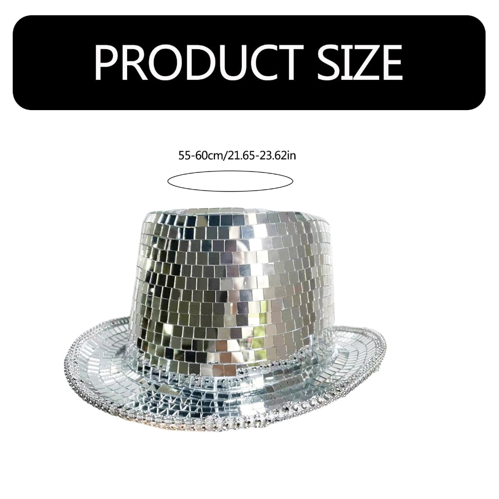 WINDLAND Sparkly Mirrored Panama Hat Reflective Top Hat for Bachelorette Party